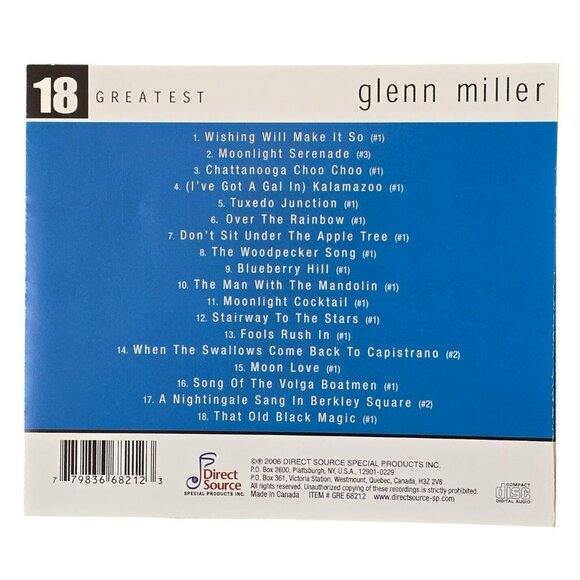 Glenn Miller New Music CD Album "18 Greatest Hits" Easy Listening 37423cd - Picture 2 of 2